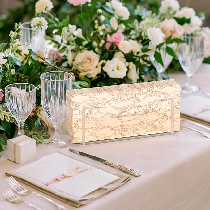 Napkin Holder, Clear Acrylic Guest Paper Towel Holder for Bathroom Washbasin Side, Vertical Square Disposable Hand Towel Paper Waterproof Lucite Holder for Kitchen Hotel Restaurant Use