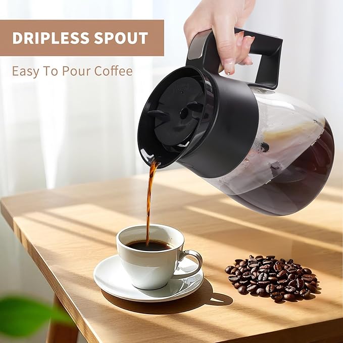 10 Cup Coffee Pot Replacement for Ninja Specialty Coffee Maker, Glass Coffee Carafe Compatible with Ninja CM401 CM371 CP300 CP301 CM300 CM400 CF091 ect.