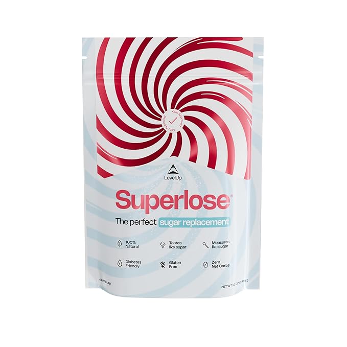 Superlose | The Superior Allulose | Keto Sugar Alternative | 100% Natural No Bitter Aftertaste | Zero Net Carb Sweetener | Ketogenic and Diabetic Approved Sugar Replacement (12oz)
