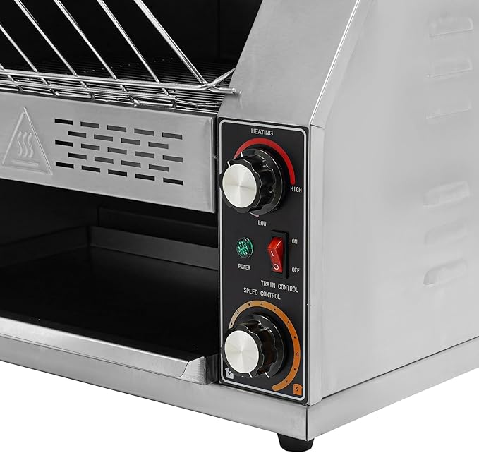 Commercial Toaster Conveyor, Electric Stainless Steel Restaurant Toaster Oven for Bagel Burgers Bun Bread, Heavy Duty Industrial Conveyor Toasters (450 Slices/Hour)
