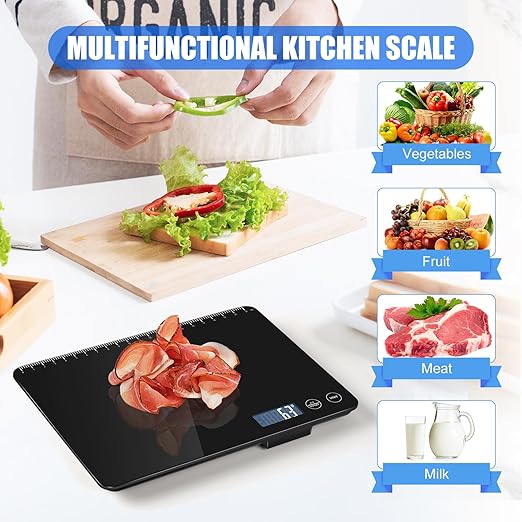 Digital Kitchen Scale, Large Capacity Food Scale, Easy Tare Function, Large LCD Display, Perfect for Cooking, Baking and Meal Prep