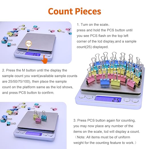 Gram Scale,Capacity 3000g Accuracy 0.1g Mini Food Scales Digital Weight Grams and Oz,Small Kitchen High Precision for Espresso,Baking,Jewelry,Soap Making,Silver