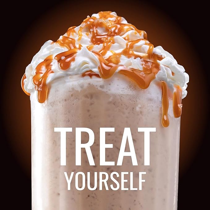 Hills Bros. Frappés Instant Drink Mix – Indulgent Café-Style Beverage – Gluten-Free, Kosher-Certified – Easy to Make Hot or Cold – Premium, Rich Taste, Gourmet Coffee Experience – Salted Caramel, 2.3 oz ( Pack of 12 )