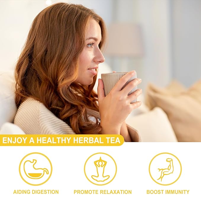 FullChea - Chamomile Tea bags, 50 Teabags, 1.5g/bag - Pure & Natural Chamomile Flower Herbal Tea for Relaxation - Non-GMO - Caffeine-free - Support Digestion & Boost Immune System