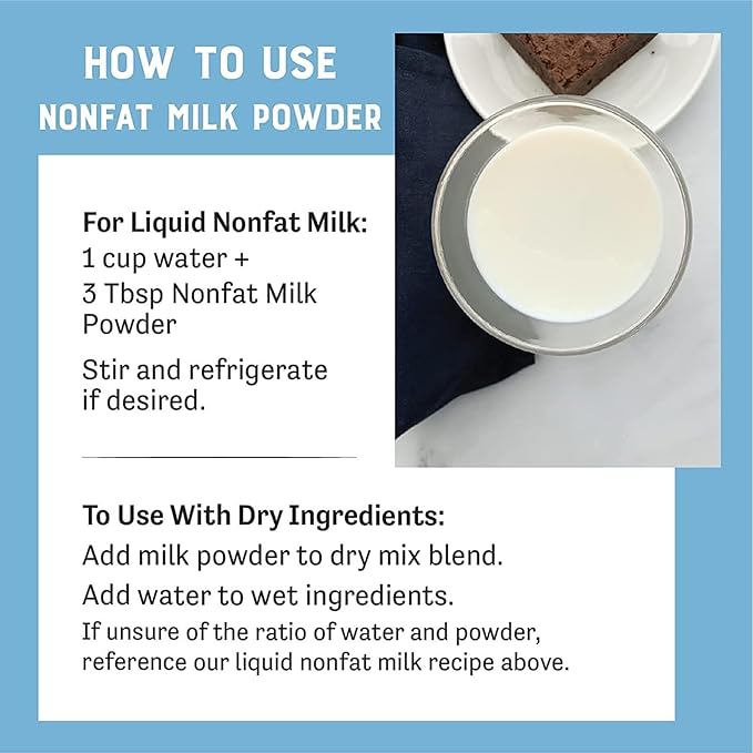 Judee's Gluten Free Non Fat Dry Powdered Milk 1.5 lb (24 oz) - Non-GMO, Keto-Friendly, Hormones Free, Gluten & Nut Free - Rich Source of Protein & Calcium - Made in USA