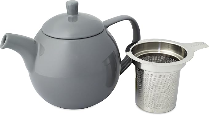 FORLIFE Curve Teapot with Infuser, 24-Ounce, Gray