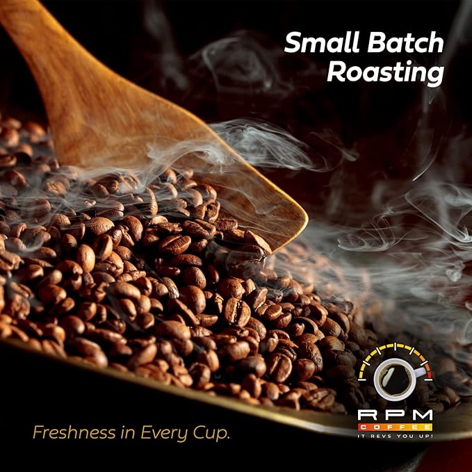 1LB RPM Organic Premium Coffee, Standard Caffeine - Supercharged Flavor, Medium-Dark Roast, 100% Arabica Beans, Low Acidity