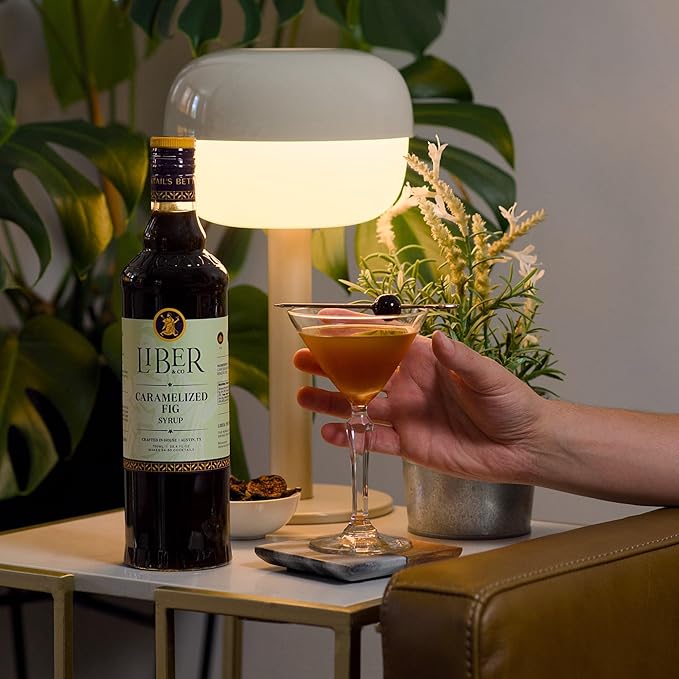Liber & Co. Caramelized Fig Syrup - Made with California Mission & Calimyrna Figs - Perfect for Old Fashioneds, Manhattans & Aged Spirit Cocktails - Makes 50 Drinks - Craft Cocktail Mixer (25.4 oz)