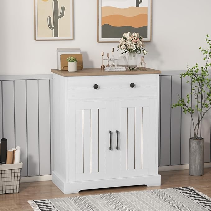 Kitchen Storage Cabinet, Modern Buffet Cabinet with Storage, Coffee Bar with 2 Drawers and 2 Doors, Floor Sideboard Buffet for Living Room, Dining Room, Bathroom