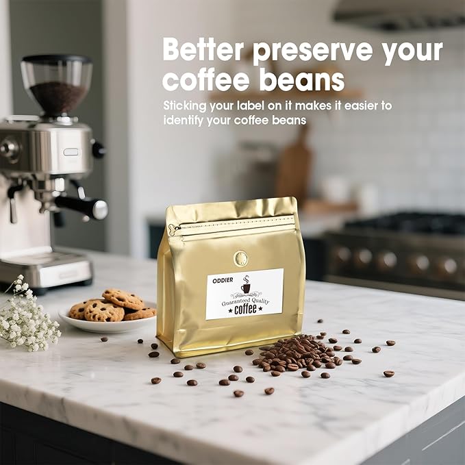 50 Count 8oz Coffee Bags with Valve,1/2 lb Vented Coffee Beans Packaging Bags High Barrier Aluminumed Foil Flat Bottom Heat Sealed Side Zipper Resealable Storage Bag for Home or Business（Gold）