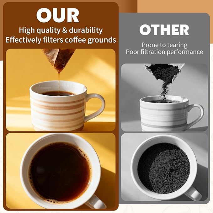 200 Count Cone Coffee Filters, Coffee Filters #2 Disposable, V60 Cone Paper Filter for Pour Over and Drip Coffee Maker, Suitable for Home Coffee Shop (White，2-4 Cup)