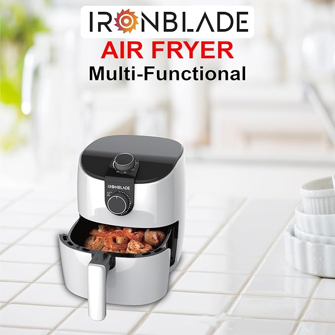 EMB IronBlade Series Multi-Functional Air Fryer, 1500W, 3.7 Quart Capacity, Adjustable Timer, Non-Slip Handle, 105°F to 400°F Temperature Range for Frying, Roasting, Baking & Reheating