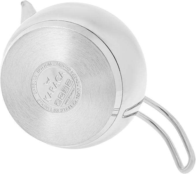Karaca Layla Teapot Edelstahl, Turkischer Teekocher, Wasserkocher, Teekanne: 1 L Wasserkocher: 1,75 L, Türkisches Teekannen, Kayra Teekannen Set Metal