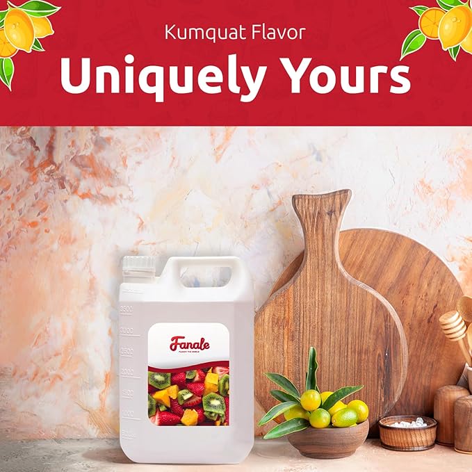 Fanale Premium Flavoring Concentrated Syrup for Bubble Tea 11 lb | Kumquat Flavor Syrup | for Boba Tea, Smoothies, Slushes, Desserts | 11lb | SRP150