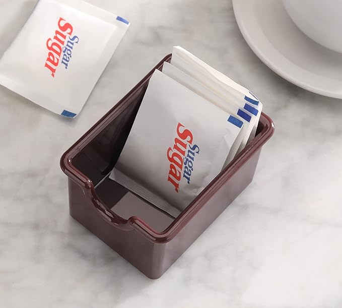 New Star Foodservice 28454 Plastic Sugar Packet Holder, Brown, Set of 12