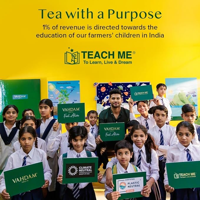 VAHDAM, Founder's Select Assorted Tea Gift Set (6 Variety, 36 Tea Bags) - Premium Gift Box | Individually Wrapped Pyramid Teabags | Christmas Tea Gifts for Women and Men