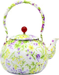 True Pure Copper Tea Kettle For Stovetop Safe, 47.3oz Non-Coating Copper Teapot with Tea Ball For Loose Leaf, Elegant Flower Pattern Kettle, Exquisite Tea Set Gift (1400ml)