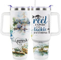 Fishing Gifts For Men 40oz Travel Tumbler for Fishing Lover Fathers Day Fishings Gift For Dad Grandpa Husband as Christmas Birthday Presents Fishings Lover Cup With Handle