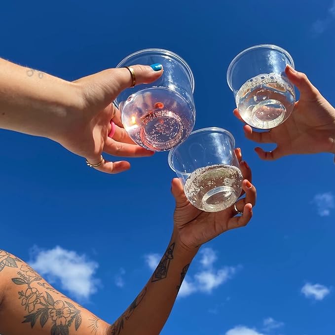 Repurpose Disposable Stemless Glasses, 12oz, 100 Cups, Plant-Based, BPA Free, No PFAS Added, Certified BioBased, FDA Non-Toxic, Ultimate Cool Girl Cup