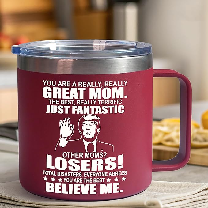 Gifts for Mom from Son, Daughter - Christmas Gifts for Mom, Wife, Women - Moms Birthday Gift Ideas, Cool Birthday gifts for Moms, Mothers - Best mom Mug, 14 Oz Stainless Steel moms Coffee Mug