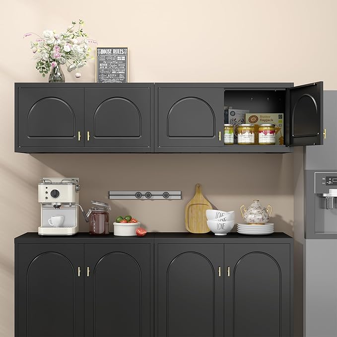 Wall Upper Storage Cabinet,Metal Bathroom Wall Mounted Cabinet,15 Inch Storage Cabinets for Basement,Livingroom Home Office