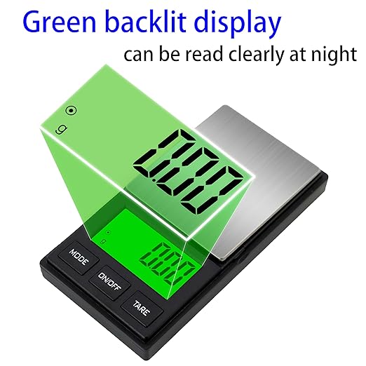 Digital Pocket Scale, Gram Scale 1000g x 0.01g, Food Scale, Jewelry Scale, Coffee Scale, Kitchen Scale for Powder, Medicine, Gold, Gem, Grams and Ounces Scale with Backlit LCD