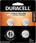 Duracell 2032 Lithium Battery, 4 Count (Pack of 1), Compatible with AirTag, Child Safety Features, Key Fob, CR2032 3V Cell