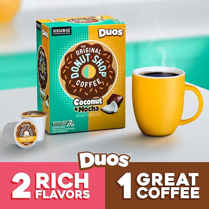 The Original Donut Shop Duos Coconut + Mocha Keurig Single-Serve K-Cup Pods, Medium Roast Coffee, 96 Count