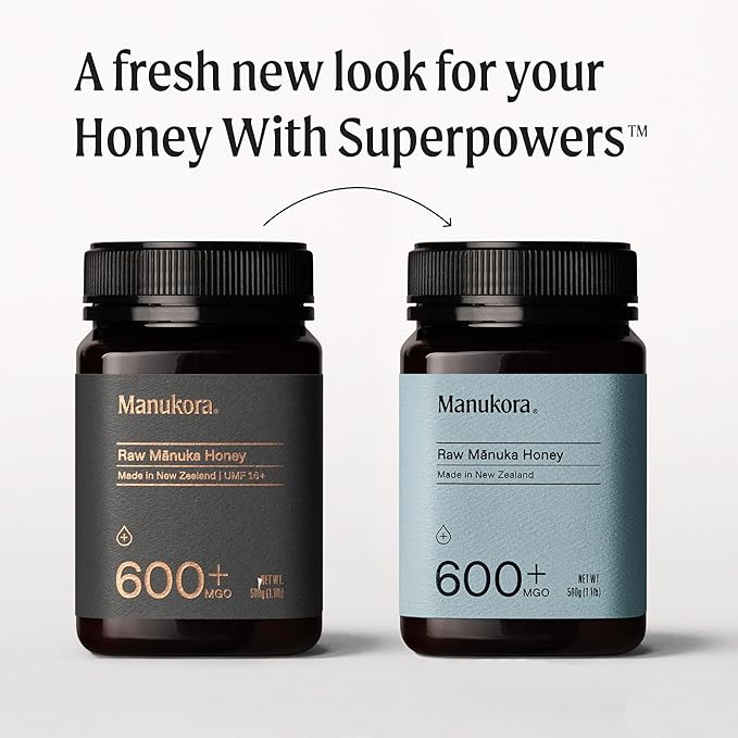 Manukora Raw Manuka Honey MGO 600+ from New Zealand, Non-GMO, Monofloral, Traceable from Hive to Hand, Daily Immune Support - 500g (1.1 Lb)