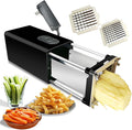 Electric French Fry Cutter, Professional Commercial and Household French Fries Cutter, Potato Slicer with 1/2Inch & 3/8Inch Blade, Automatic Cut Machine, Suitable for Potato Carrot Cucumber