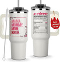 Christmas Gifts for Mom, Mama Mommy Mom Bruh Tumbler With Handle 40Oz, Mama Tumbler, Momma Coffee Mug, Mommy Cup, Birthday Present for Mother, Momma Gifts Ideas from Daughters, Sons, Kids