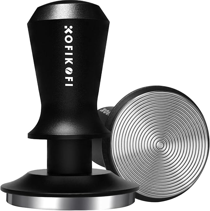 58mm Espresso Tamper, Coffee Tamper with 30lbs Spring Loaded, Espresso Coffee Tamper with Stainless Steel Ripple Base and Aluminum Handle Fits for E61,Breville and All 58mm Espresso Machines