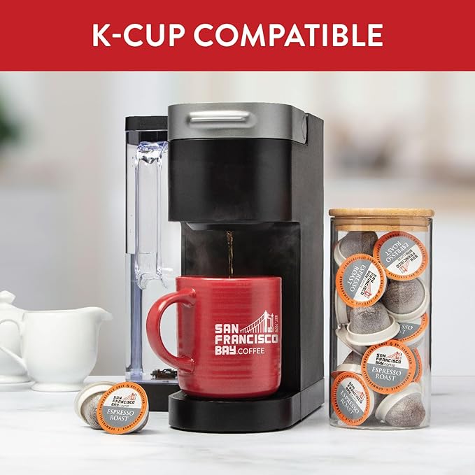 San Francisco Bay Compostable Coffee Pods - Espresso Roast (80 Ct) K Cup Compatible including Keurig 2.0, Dark Roast