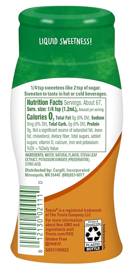 Truvia Zero-Calorie Liquid Sweetener from the Stevia Leaf, 2.7 Fl Oz bottle, Caramel flavor (Pack of 1)