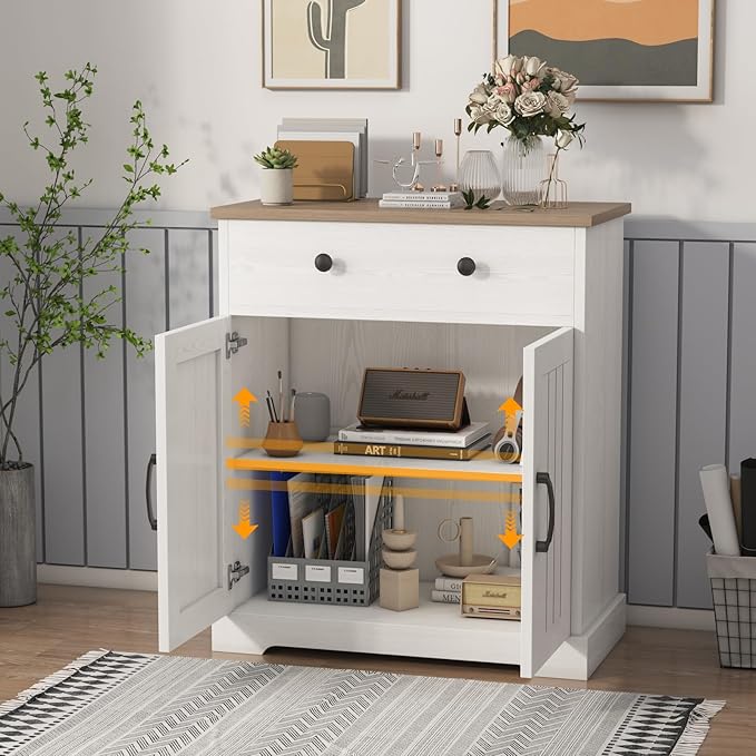 Kitchen Storage Cabinet, Modern Buffet Cabinet with Storage, Coffee Bar with 2 Drawers and 2 Doors, Floor Sideboard Buffet for Living Room, Dining Room, Bathroom