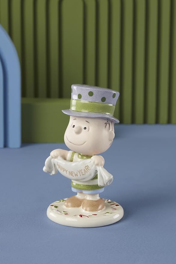 Lenox 866598 Peanuts 5-Piece Happy New Year Figurine Set by, Decorations, Indoor Decor, Collectible Figures