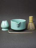 Artcome Premium Matcha Tool Set Green 1, 4 Pcs, Japanese Matcha Set with Bowl, Whisk, Holder, Scoop & Manual