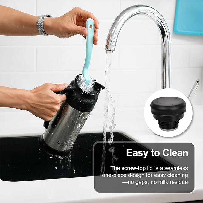 Creamer Pitcher for Coffee,0.75L/25 Oz Thermal Coffee Carafe,Stainless Steel Coffee Carafes for Keeping Hot and Cold,Double-Wall Design,12-Hour Hot & Cold,Leak-Proof,Portable for Travel,Camping,Office