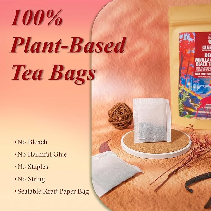 WT WEETEE Decaf Vanilla Caramel Black Tea, 50 Count CO2 Decaffeinated Black Tea Bags | Caramel Vanilla Flavored | Smooth & Mellow Dessert-Inspired