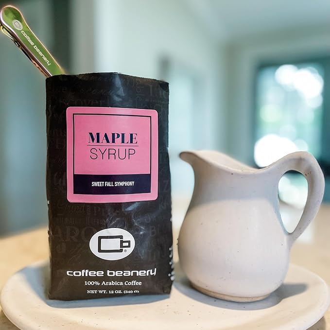 Maple Syrup Flavored Coffee, Specialty Arabica Coffee, Medium Roast, 12 ounce, Whole Bean