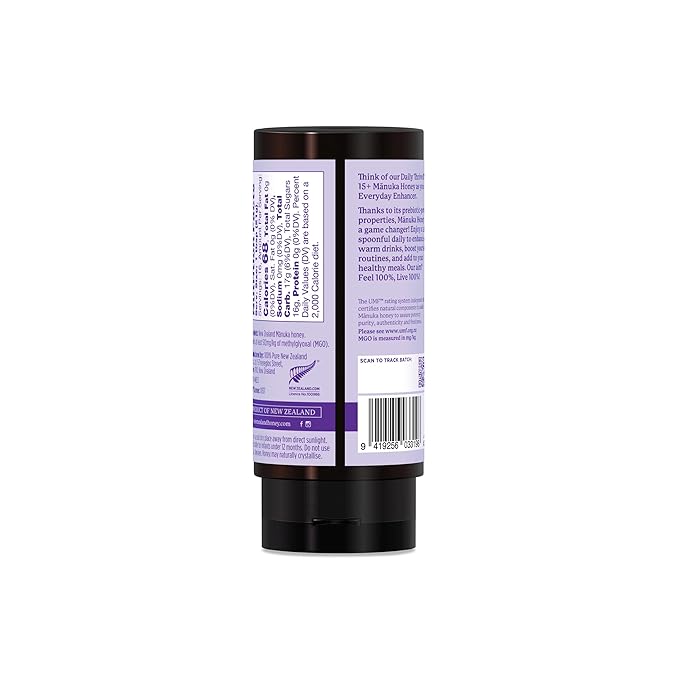 100% Pure New Zealand UMF 15+ MGO 512+ Manuka Honey Squeeze Bottle Raw & Unfiltered Certified Award Winning Silky Smooth Taste & Texture 12 Oz