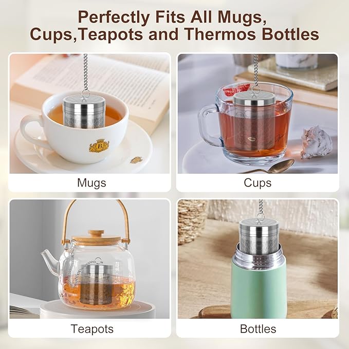 316 Stainless Steel Tea Strainer for Loose Leaf Tea (1, Large)