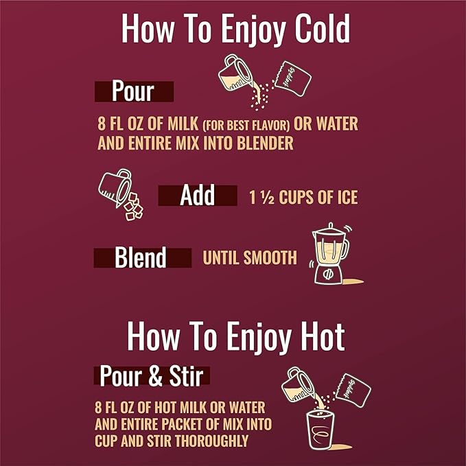 Hills Bros. Frappés Instant Drink Mix – Indulgent Café-Style Beverage – Gluten-Free, Kosher-Certified – Easy to Make Hot or Cold – Premium, Rich Taste, Gourmet Coffee Experience – Toffee Butter Cake, 2.3 oz ( Pack of 12 )