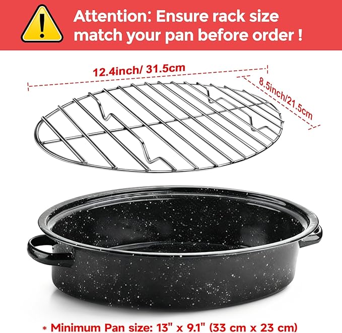12inch Stainless Steel Roasting Rack, Oval Roasting Rack for Oven Rack with Baking, Cooking, Grilling, Drying in Kitchen, Gifts for Mom Dad Wife Men in Christmas Day