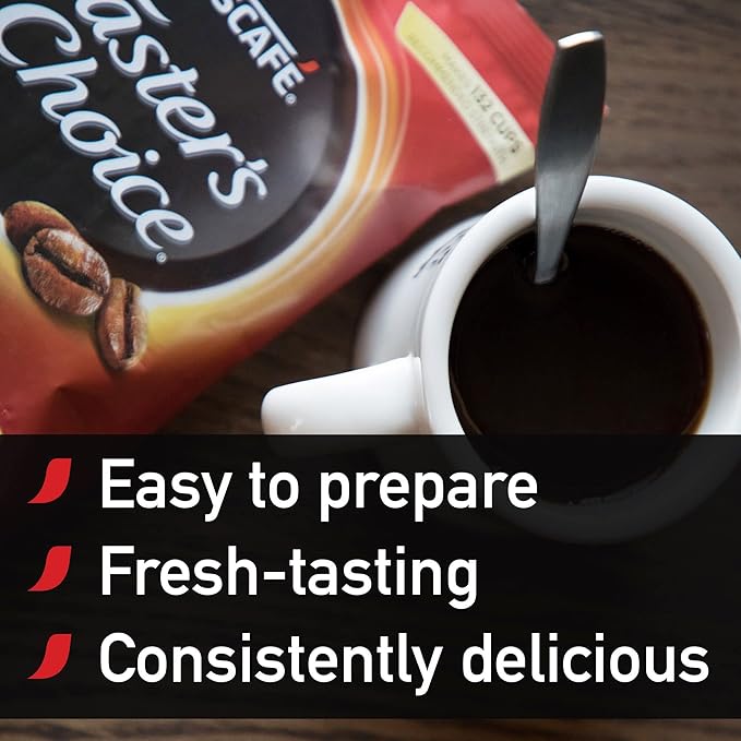 Nescafe Instant Coffee, Ground Coffee, Light Roast, Tasters Choice, 2.5 oz Pouch (Pack of 24)