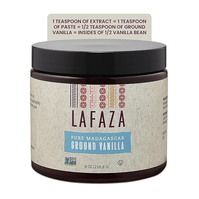 LAFAZA Organic Madagascar Bourbon Pure Ground Vanilla Bean Powder, 8oz