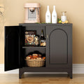 Buffet Cabinet with Storage, 33" H Side Board Storage Cabinet with Doors and Shelves, Metal Sideboard Cabinets for Dining Room, Living Room, Assembly Required, Black
