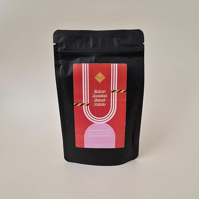 Spilled Tea | Ember Roasted Sweet Potato | Flavored Malty Assam CTC Black Tea with Purple Sweet Potato Flakes | Best Made with Chai / Royal Milk Tea / British Tea Making Method | Loose Leaf Tea