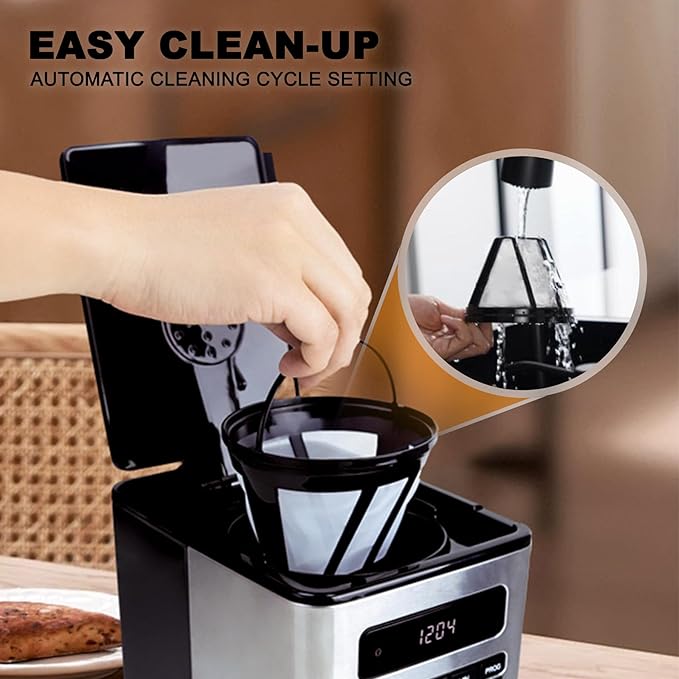 12-Cup Programmable Coffee Maker, Regular & Strong Brew Drip Coffee Machine, 1-4 Cup and Ice Coffee Setting, 24H Timer, Auto Shut-Off, Keep Warm, Pause & Serve, christmas gift