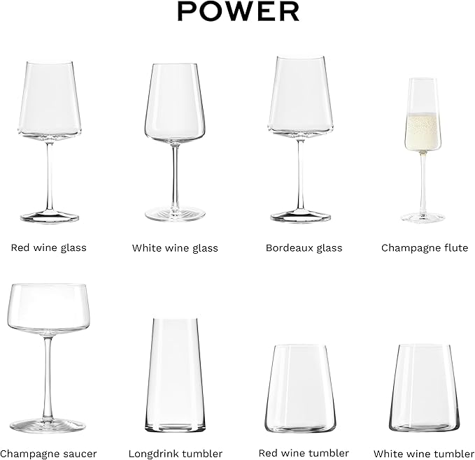Stölzle Lausitz Champagne Glasses Power 6-Piece Set 240ml – Elegant Flutes Ideal for Prosecco & Sparkling Wine – Crystal Champagne Glasses – Dishwasher- & Shockproof